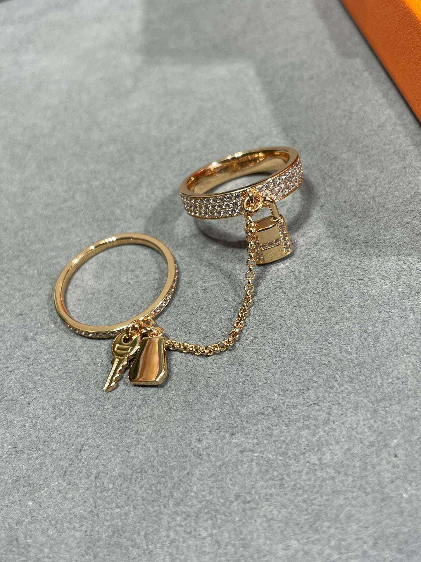 [Psychic Jewelrys]HM KELLY CLOCHETTE DOUBLE RING IN  WITH DIAMONDS