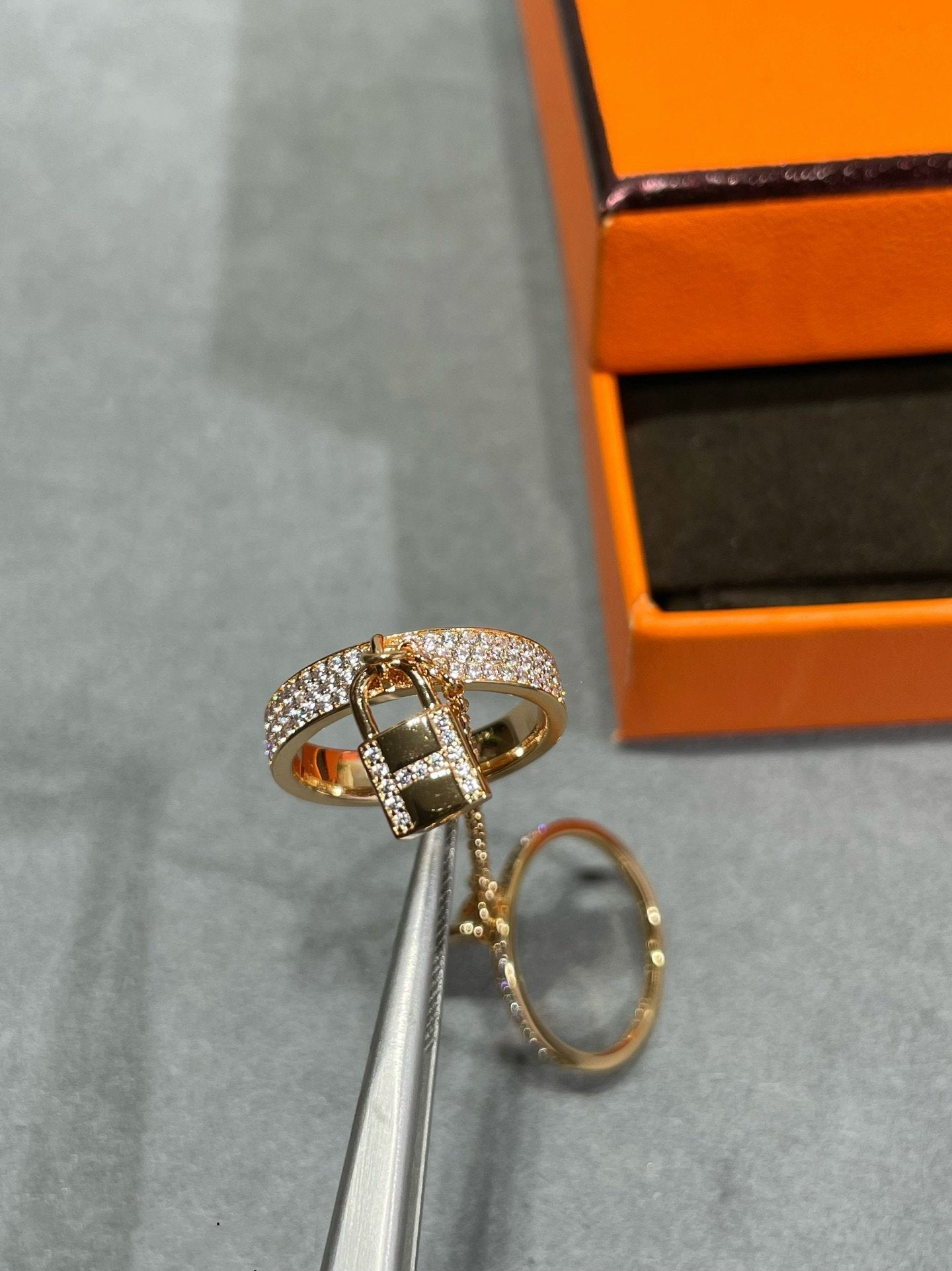 [Psychic Jewelrys]HM KELLY CLOCHETTE DOUBLE RING IN  WITH DIAMONDS