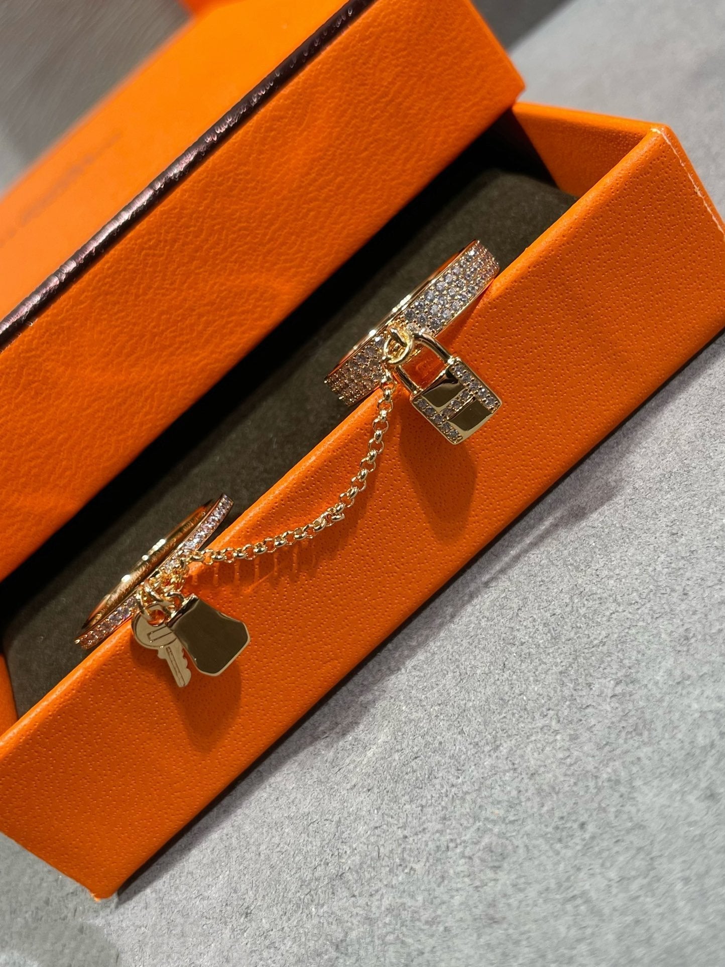 [Psychic Jewelrys]HM KELLY CLOCHETTE DOUBLE RING IN  WITH DIAMONDS