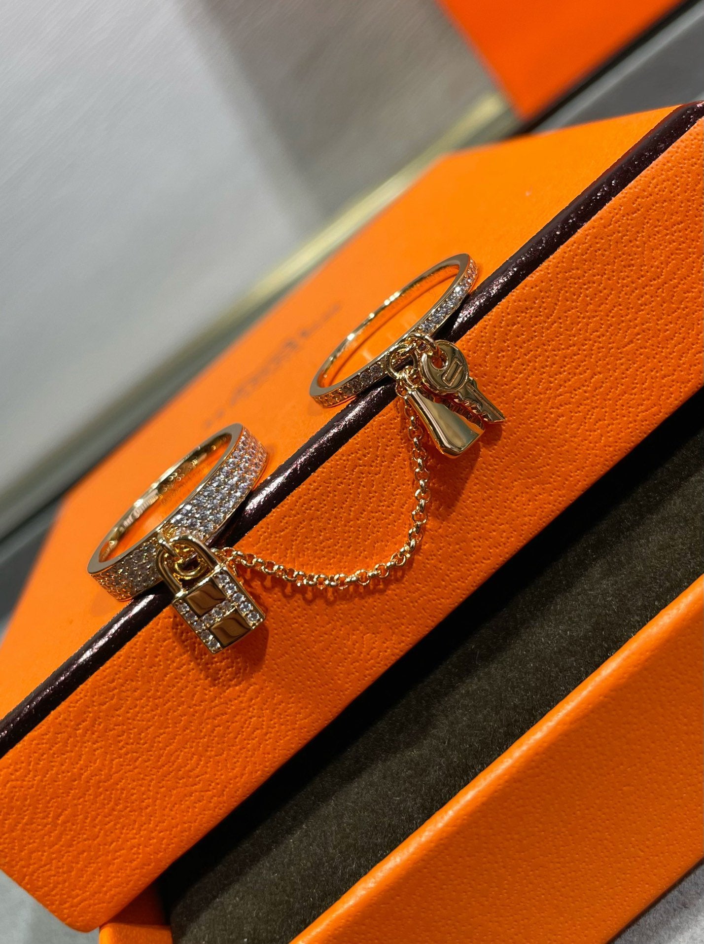 [Psychic Jewelrys]HM KELLY CLOCHETTE DOUBLE RING IN  WITH DIAMONDS