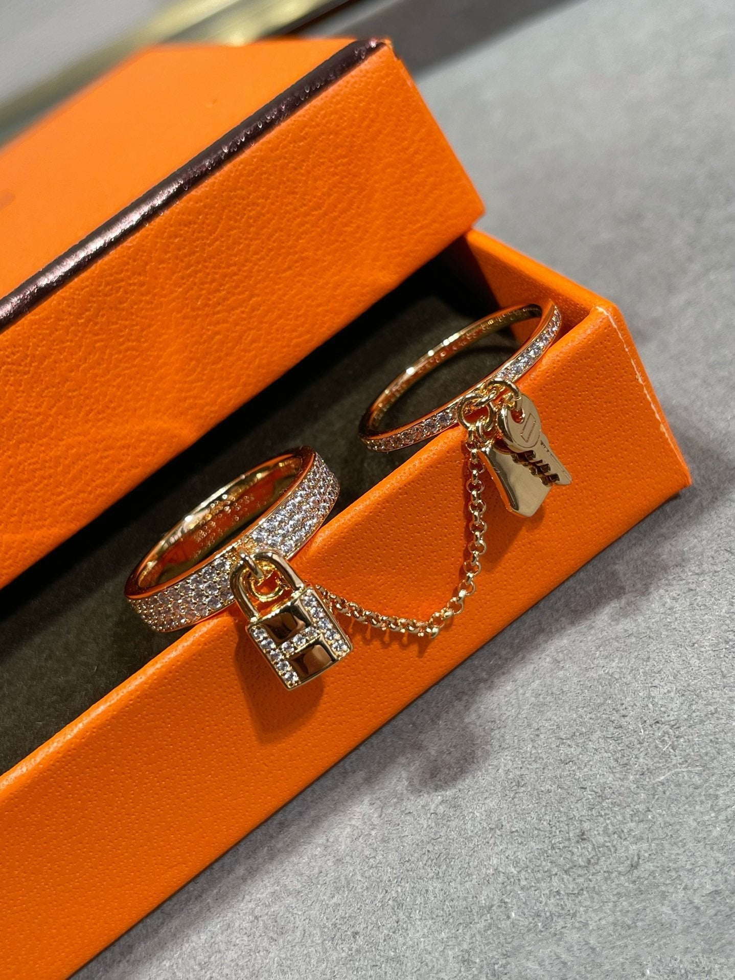 [Psychic Jewelrys]HM KELLY CLOCHETTE DOUBLE RING IN  WITH DIAMONDS