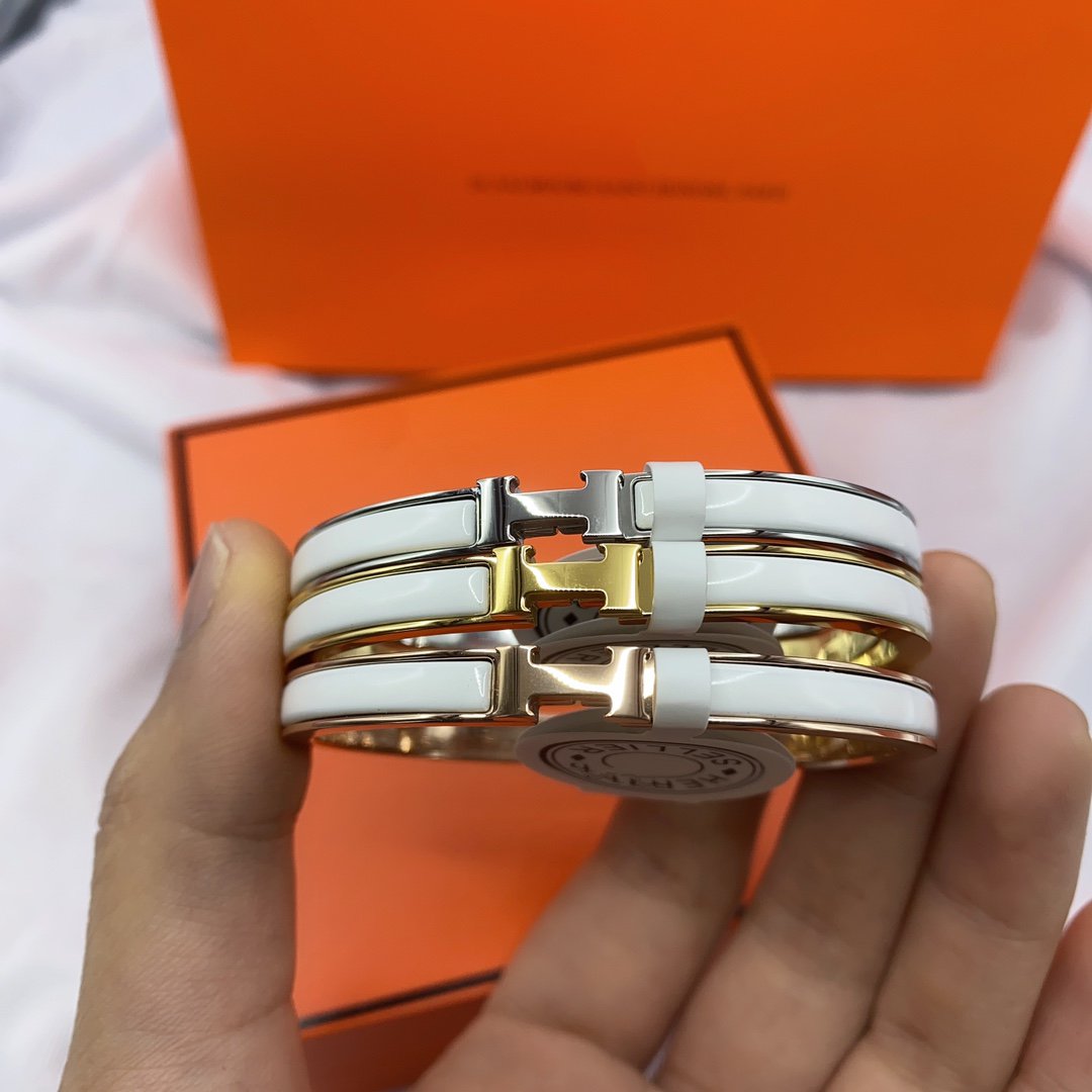 [Psychic Jewelrys]CLASSIC HM CLIC WHITE 8MM ENAMEL BRACELET