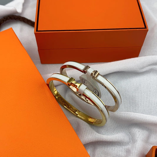[Psychic Jewelrys]CLASSIC HM CLIC WHITE 8MM ENAMEL BRACELET