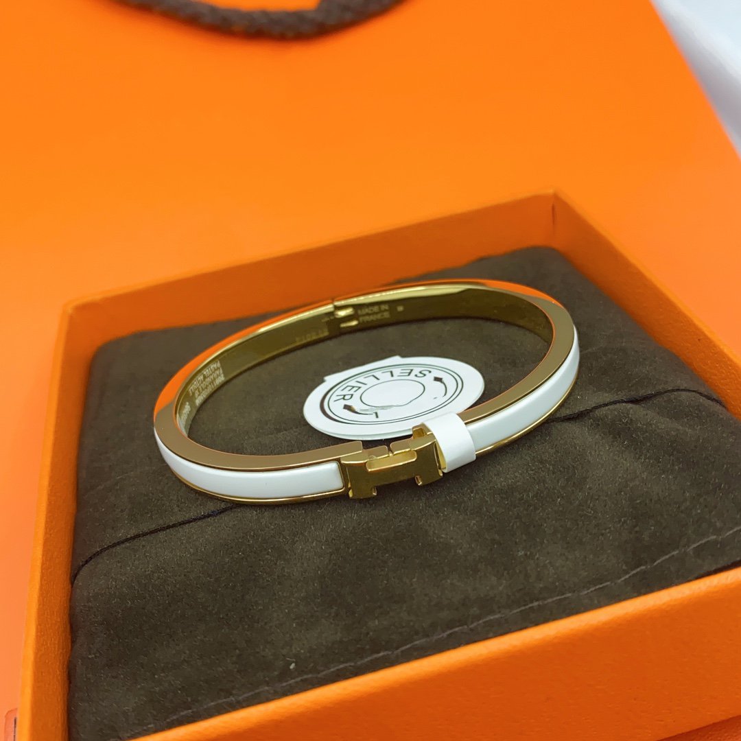 [Psychic Jewelrys]CLASSIC HM CLIC WHITE 8MM ENAMEL BRACELET