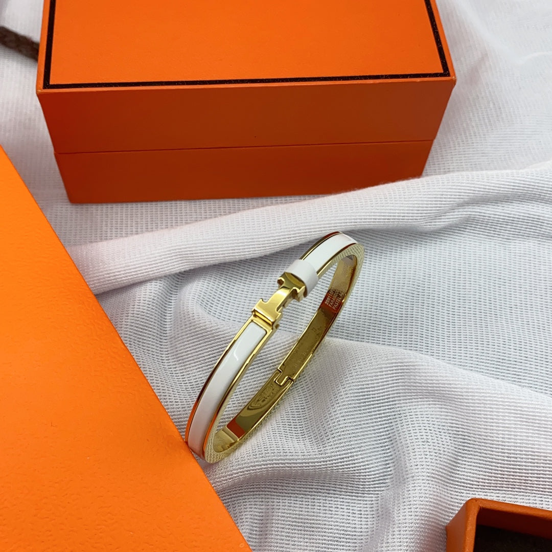 [Psychic Jewelrys]CLASSIC HM CLIC WHITE 8MM ENAMEL BRACELET