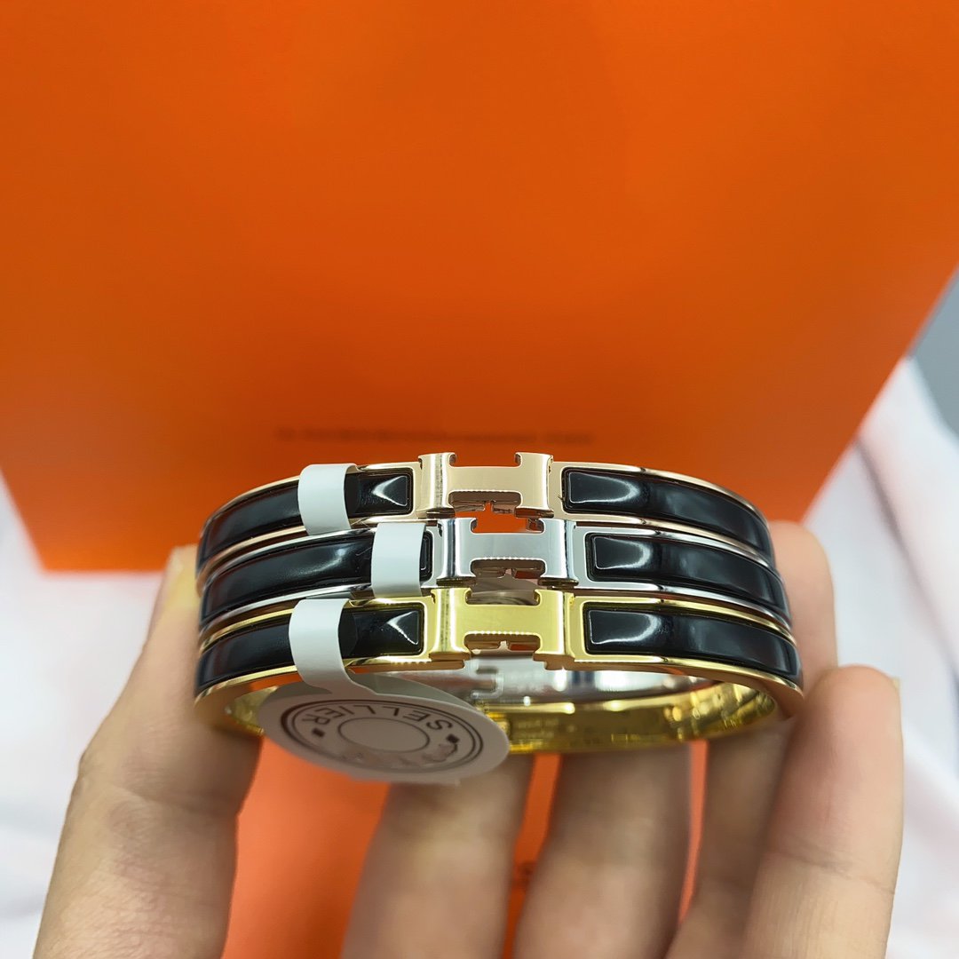 [Psychic Jewelrys]CLASSIC HM CLIC BLACK 8MM ENAMEL BRACELET