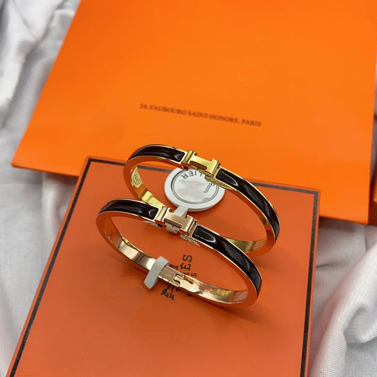 [Psychic Jewelrys]CLASSIC HM CLIC BLACK 8MM ENAMEL BRACELET