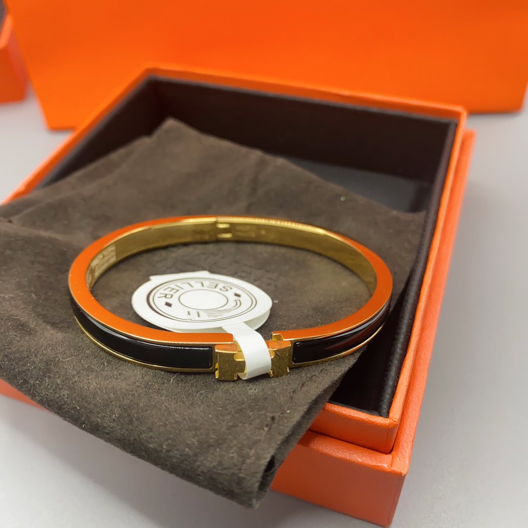 [Psychic Jewelrys]CLASSIC HM CLIC BLACK 8MM ENAMEL BRACELET