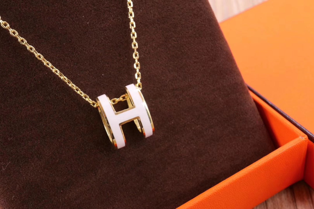 [Psychic Jewelrys]HM CLIC YELLOW ENAMEL GOLD NECKLACE