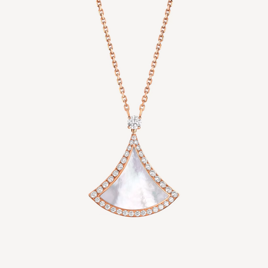 [Psychic Jewelrys]DREAM MOP DIAMOND PAVED PINK GOLD NECKLACE