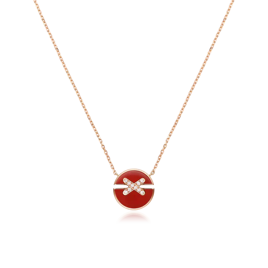 [Psychic Jewelrys]JEUX DE ROSE GOLD DIAMOND NECKLACE
