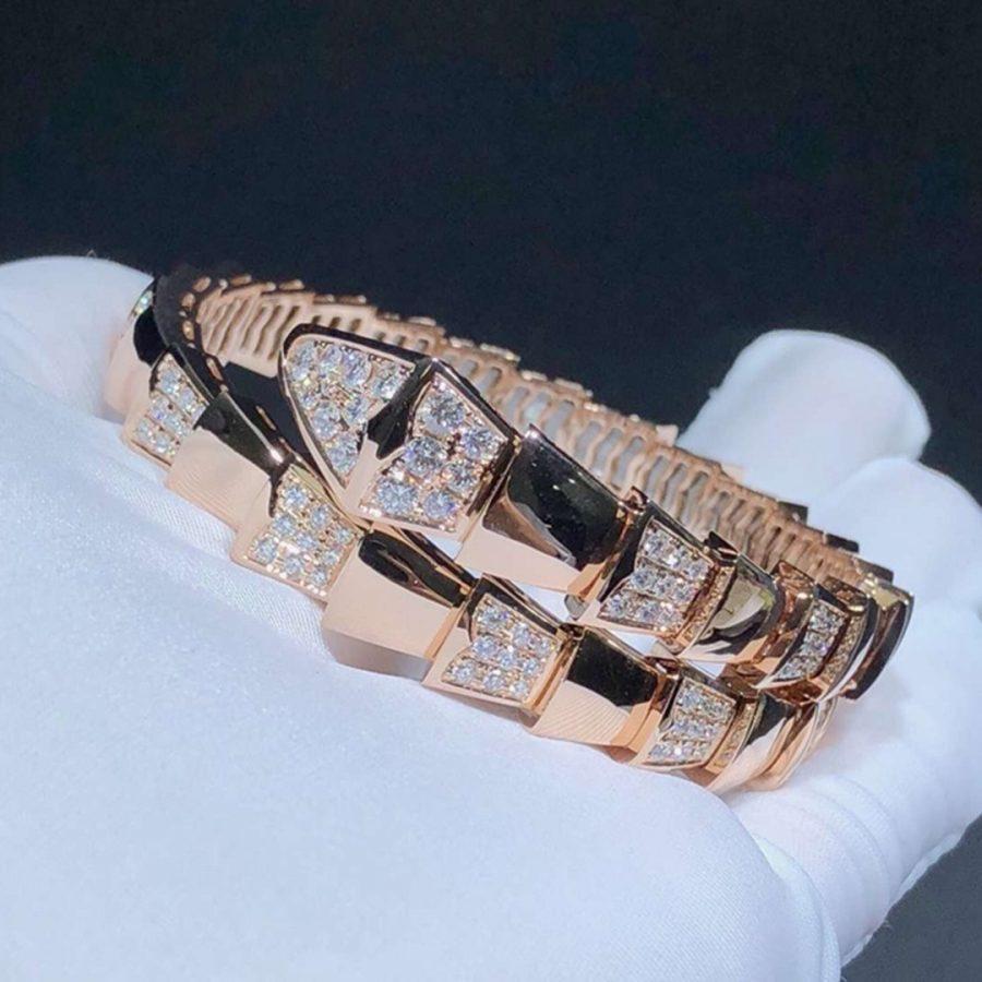 [Psychic Jewelrys]SERPENTI WIDE BRACELET PINK GOLD DIAMOND