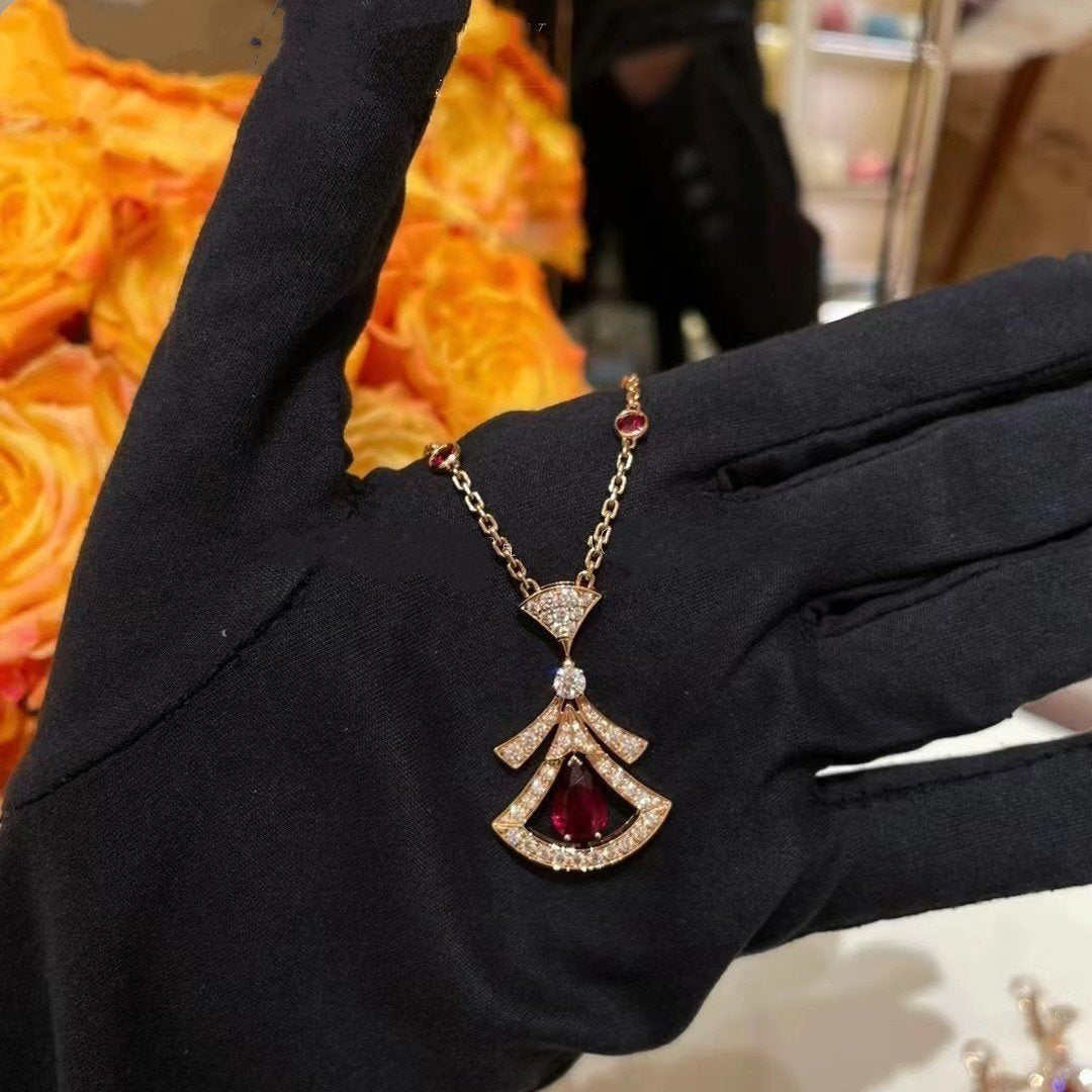 [Psychic Jewelrys]DREAM NECKLACE CARNELIAN DIAMOND PINK GOLD