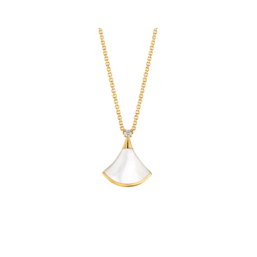 [Psychic Jewelrys]DREAM NECKLACE WHITE MOP GOLD 1 DIAMOND
