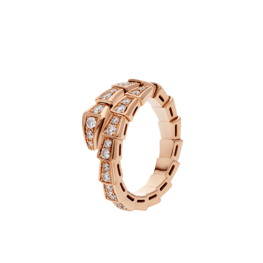 [Psychic Jewelrys]SERPENTI RING PINK GOLD DIAMOND PAVED 4MM