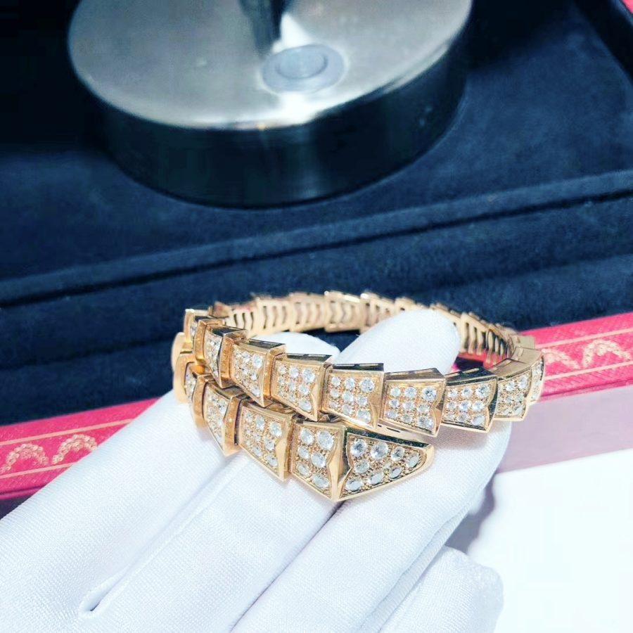 [Psychic Jewelrys]SERPENTI BRACELET 8MM PINK GOLD DIAMOND