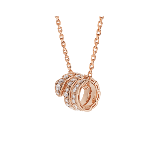 [Psychic Jewelrys]SERPENTI PINK GOLD NECKLACE DOUBLE RING DIAMOND