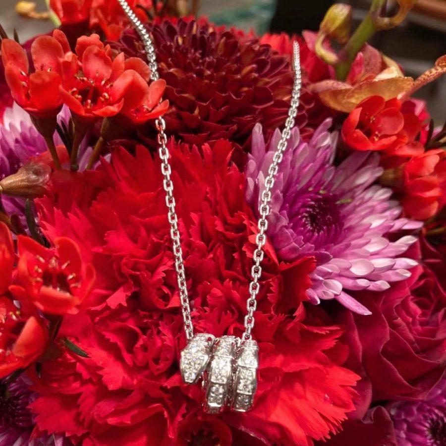 [Psychic Jewelrys]SERPENTI  NECKLACE DOUBLE RING DIAMOND