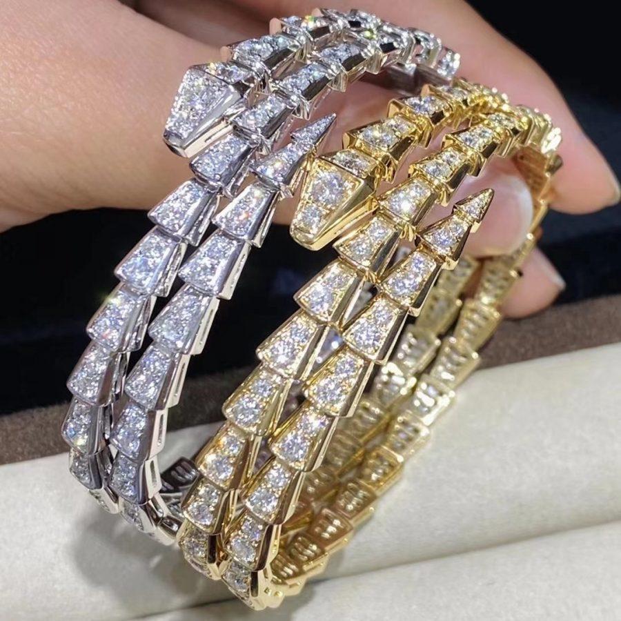 [Psychic Jewelrys]SERPENTI BRACELET GOLD DIAMOND DOUBLE ROW