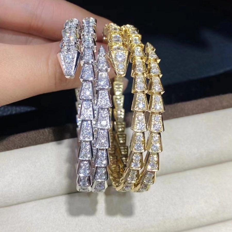 [Psychic Jewelrys]SERPENTI BRACELET GOLD DIAMOND DOUBLE ROW
