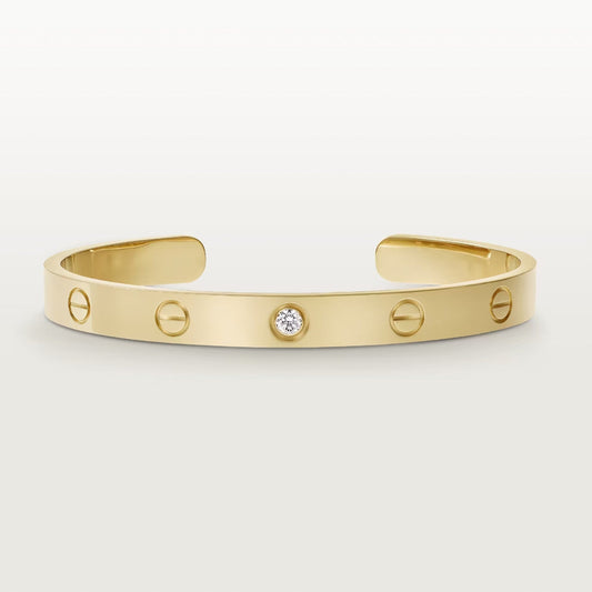 [Psychic Jewelrys]LOVE BRACELET 6.1MM 1 DIAMOND OPEN CUFF