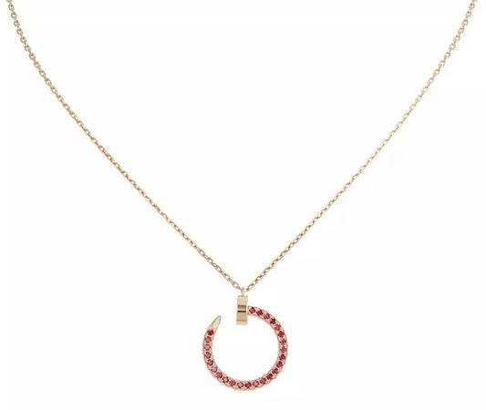[Psychic Jewelrys]JUSTE NECKLACE GOLD RED DIAMONDS