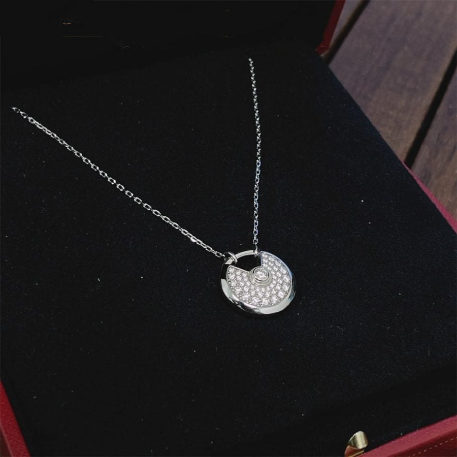 [Psychic Jewelrys]AMULETTE SILVER FULL DIAMOND NECKLACE
