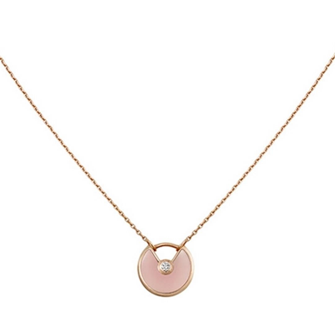 [Psychic Jewelrys]AMULETTE ROSE GOLD PINK MOP NECKLACE