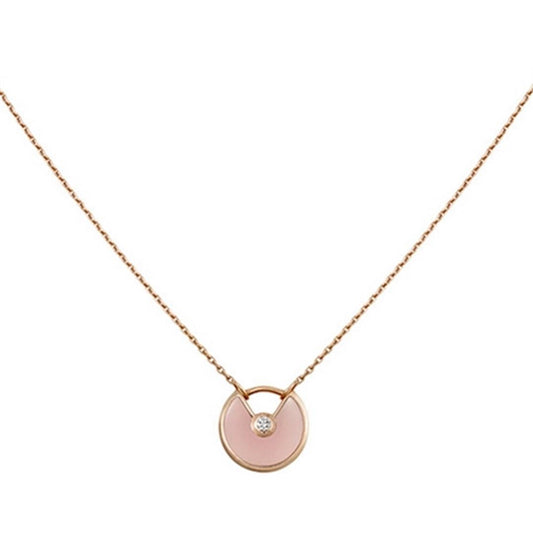 [Psychic Jewelrys]AMULETTE ROSE GOLD PINK MOP NECKLACE
