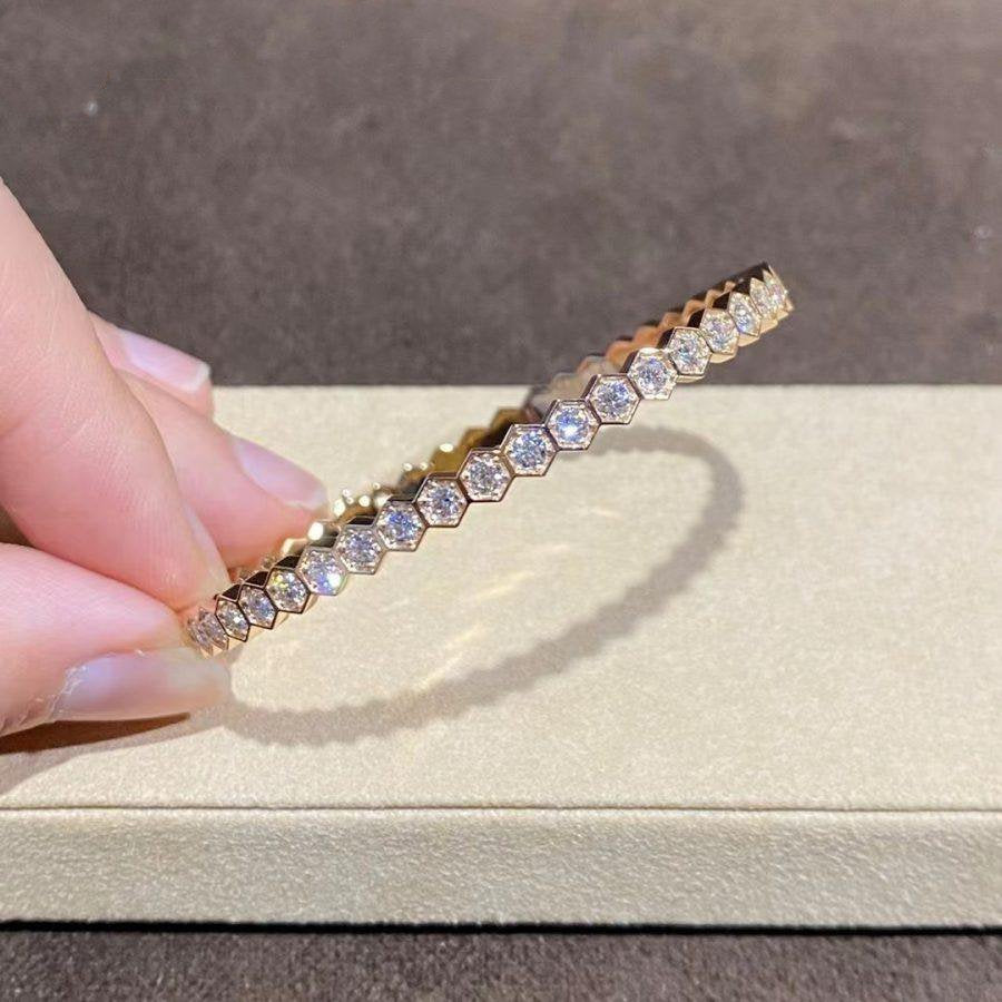 [Psychic Jewelrys]BEE LOVE GOLD BRACELET FULL DIAMOND