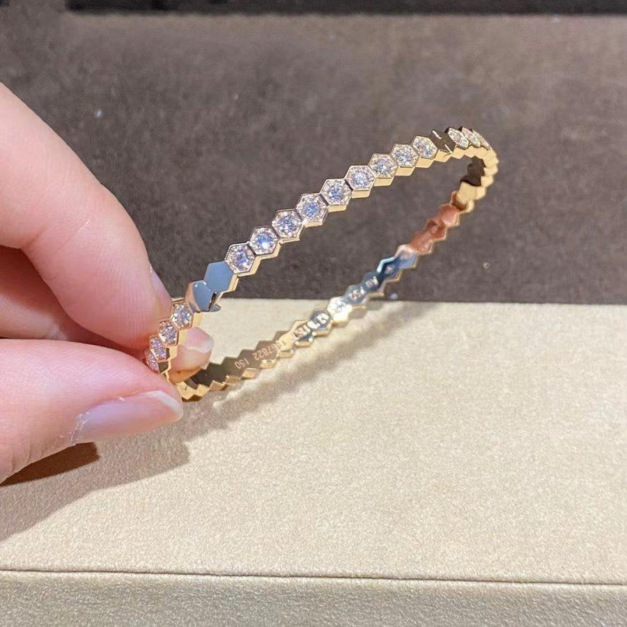 [Psychic Jewelrys]BEE LOVE GOLD BRACELET FULL DIAMOND