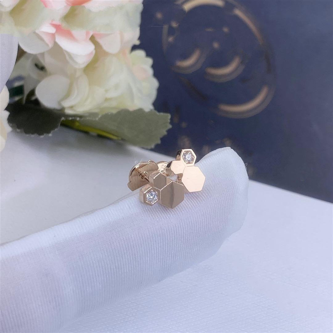 [Psychic Jewelrys]BEE LOVE PINK GOLD DIAMOND EARRINGS