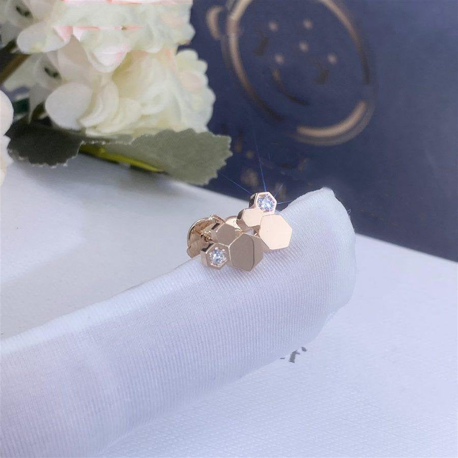 [Psychic Jewelrys]BEE LOVE PINK GOLD DIAMOND EARRINGS