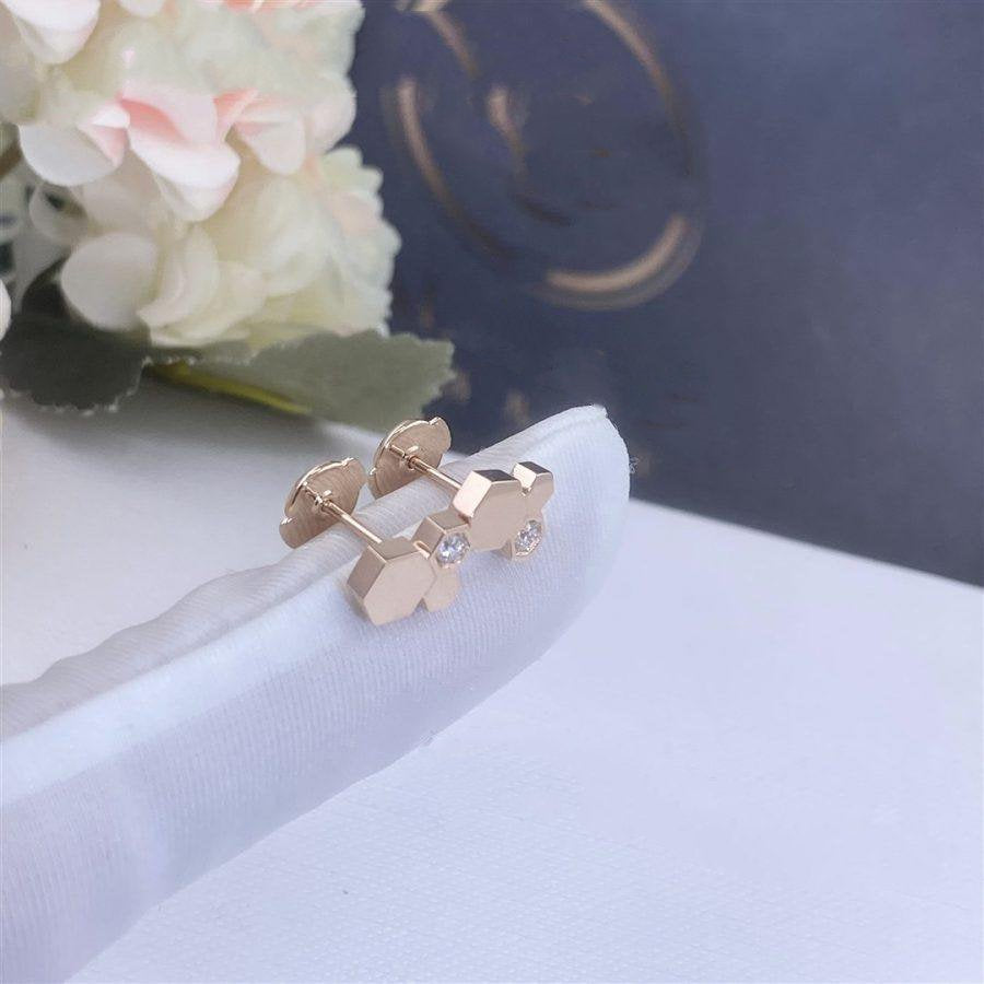 [Psychic Jewelrys]BEE LOVE PINK GOLD DIAMOND EARRINGS