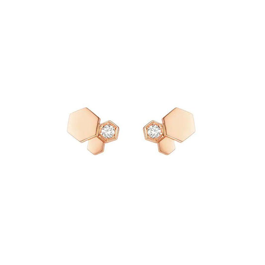 [Psychic Jewelrys]BEE LOVE PINK GOLD DIAMOND EARRINGS