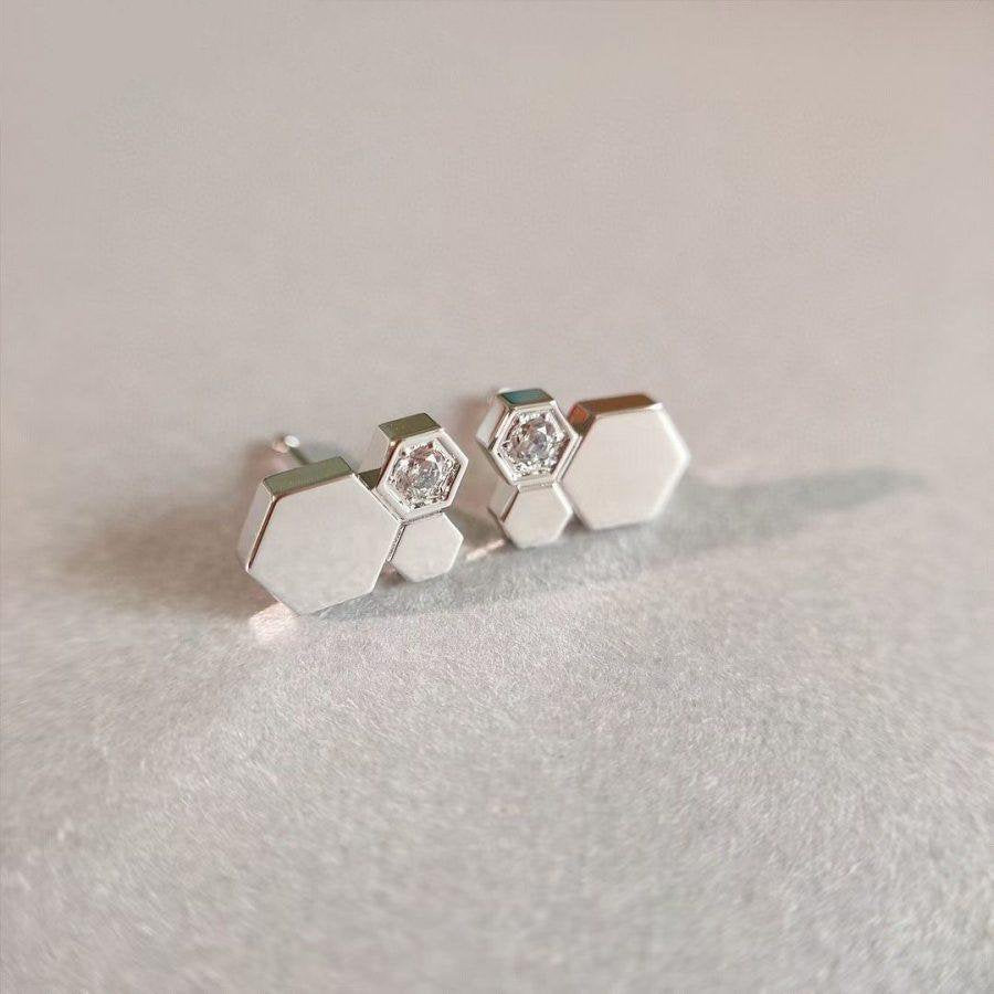 [Psychic Jewelrys]BEE LOVE SILVER DIAMOND EARRINGS