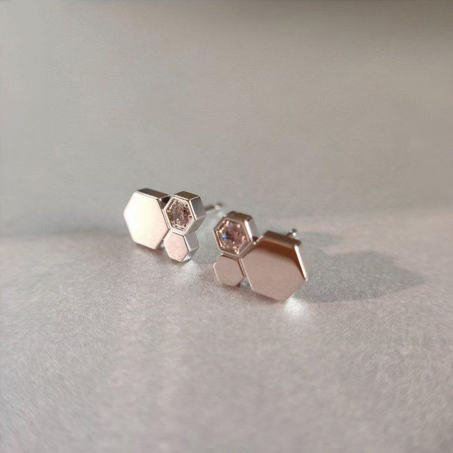 [Psychic Jewelrys]BEE LOVE SILVER DIAMOND EARRINGS