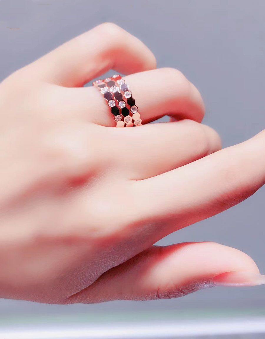 [Psychic Jewelrys]BEE LOVE RING PINK GOLD DIAMOND