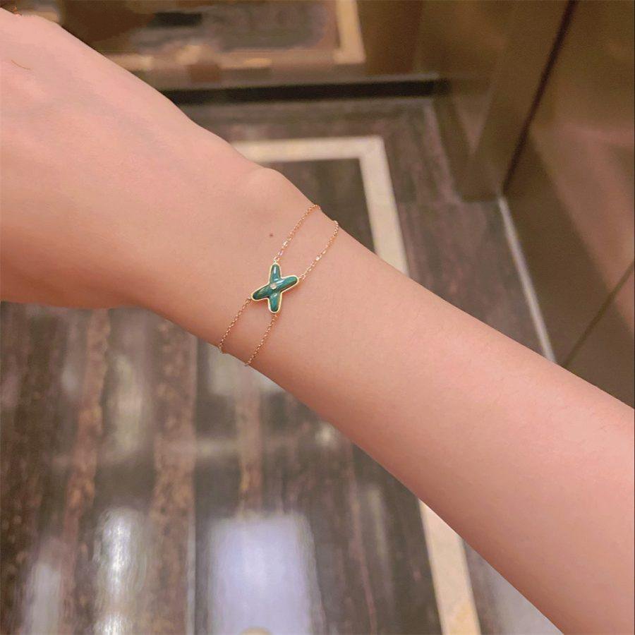 [Psychic Jewelrys]JEUX BRACELET MALACHITE PINK GOLD 1 DIAMOND