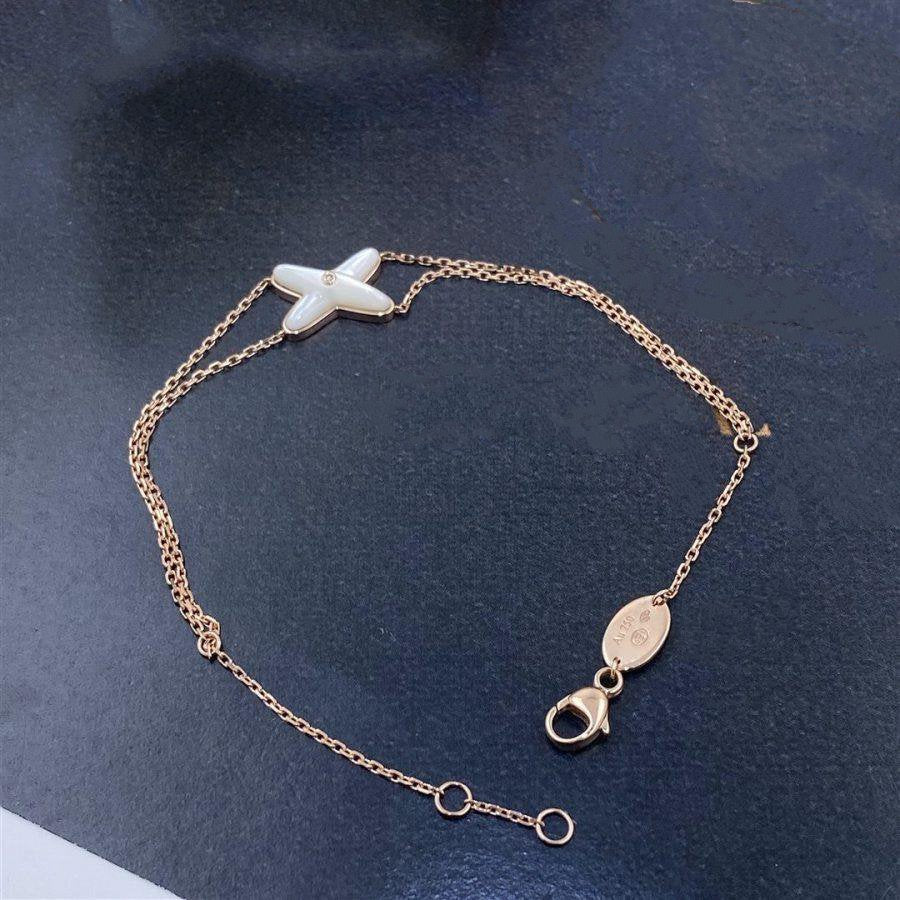[Psychic Jewelrys]JEUX BRACELET WHITE MOP PINK GOLD 1 DIAMOND