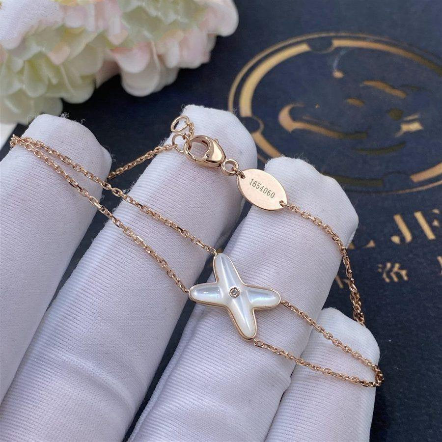 [Psychic Jewelrys]JEUX BRACELET WHITE MOP PINK GOLD 1 DIAMOND