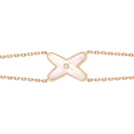 [Psychic Jewelrys]JEUX BRACELET WHITE MOP PINK GOLD 1 DIAMOND