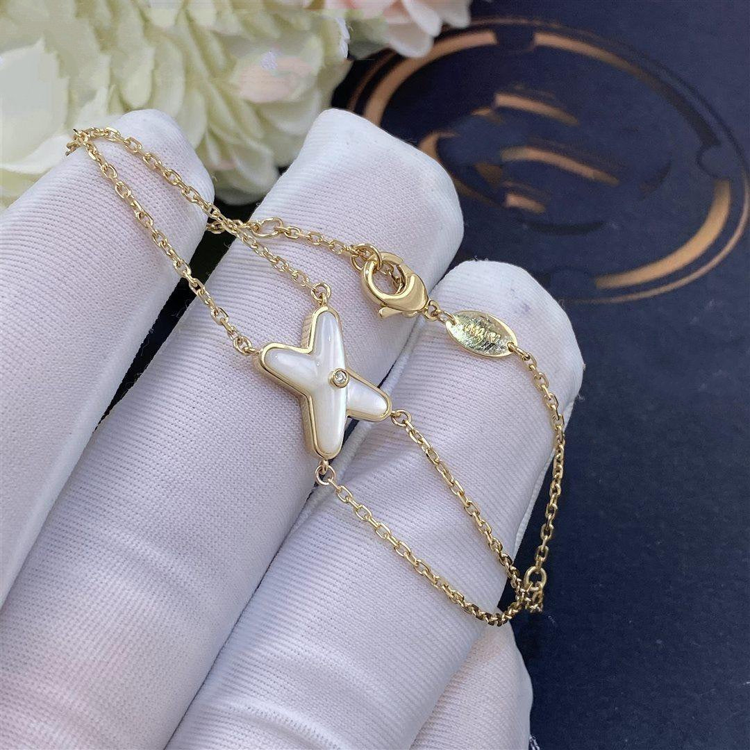 [Psychic Jewelrys]JEUX BRACELET WHITE MOP GOLD 1 DIAMOND
