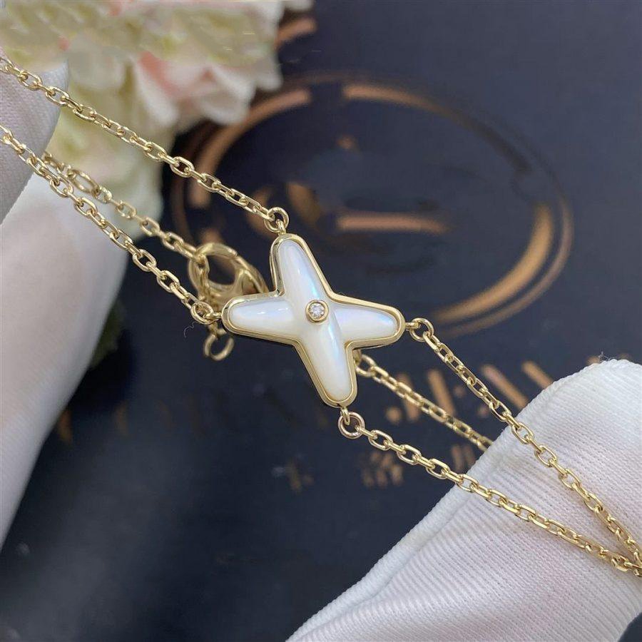 [Psychic Jewelrys]JEUX BRACELET WHITE MOP GOLD 1 DIAMOND