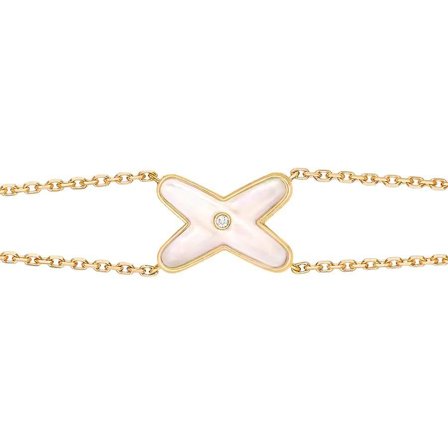 [Psychic Jewelrys]JEUX BRACELET WHITE MOP GOLD 1 DIAMOND
