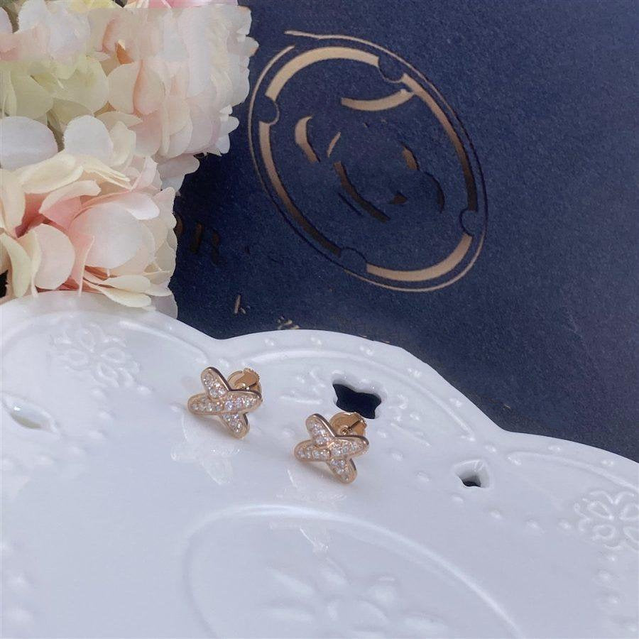[Psychic Jewelrys]JEUX DE PINK GOLD DIAMOND EARRINGS