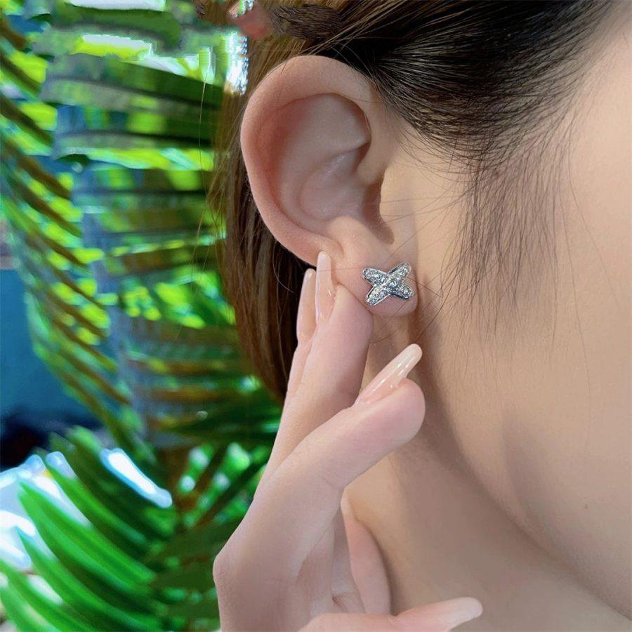 [Psychic Jewelrys]JEUX DE SILVER DIAMOND EARRINGS