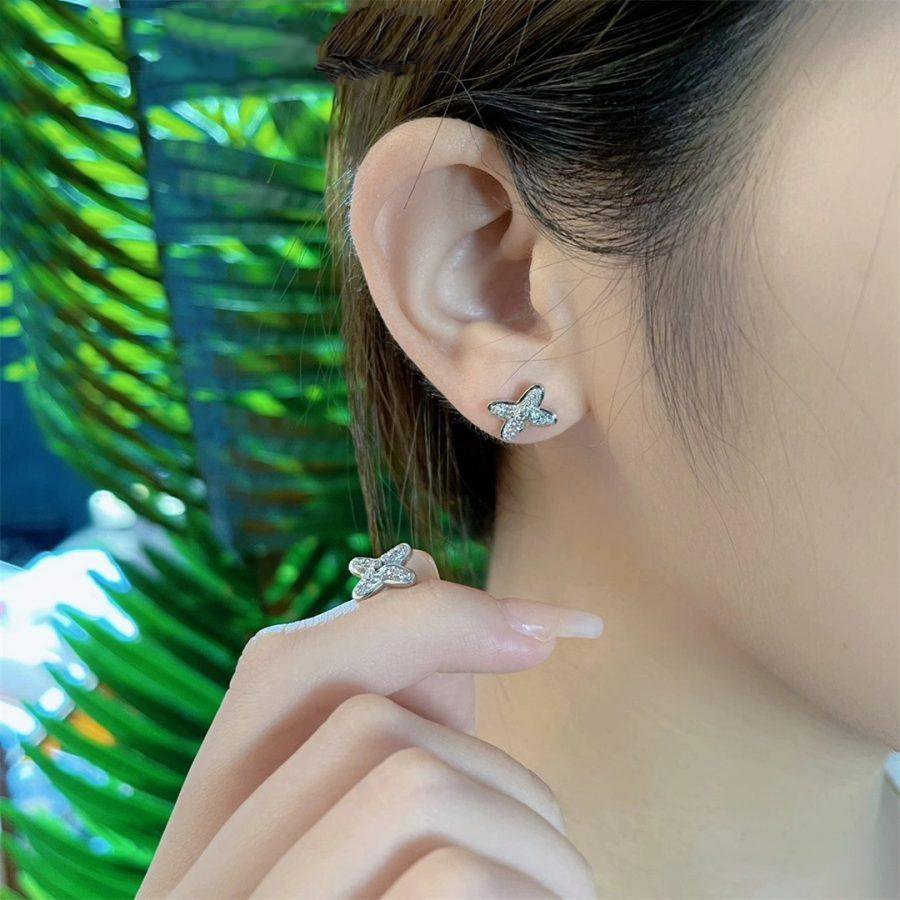 [Psychic Jewelrys]JEUX DE SILVER DIAMOND EARRINGS