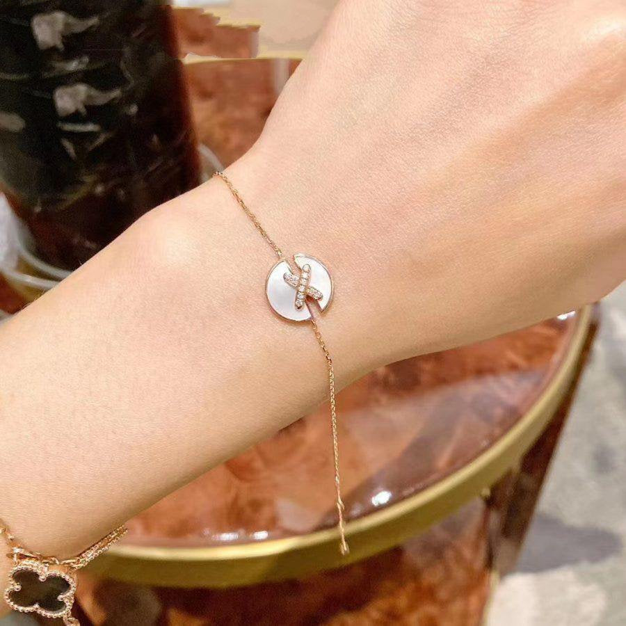 [Psychic Jewelrys]JEUX DE BRACELET MOP PINK GOLD DIAMONDS