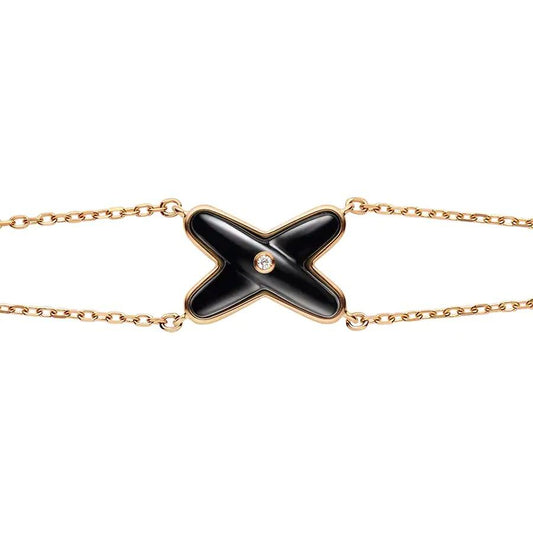[Psychic Jewelrys]JEUX BRACELET ONYX PINK GOLD 1 DIAMOND